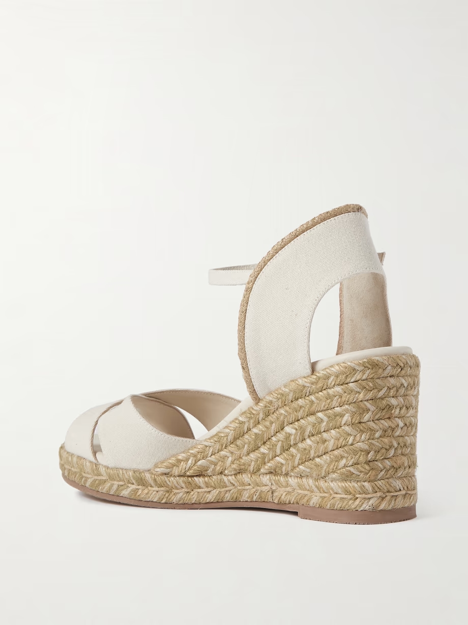 Mirela II cutout canvas espadrille wedge sandals Mirela II cutout canvas espadrille wedge sandals