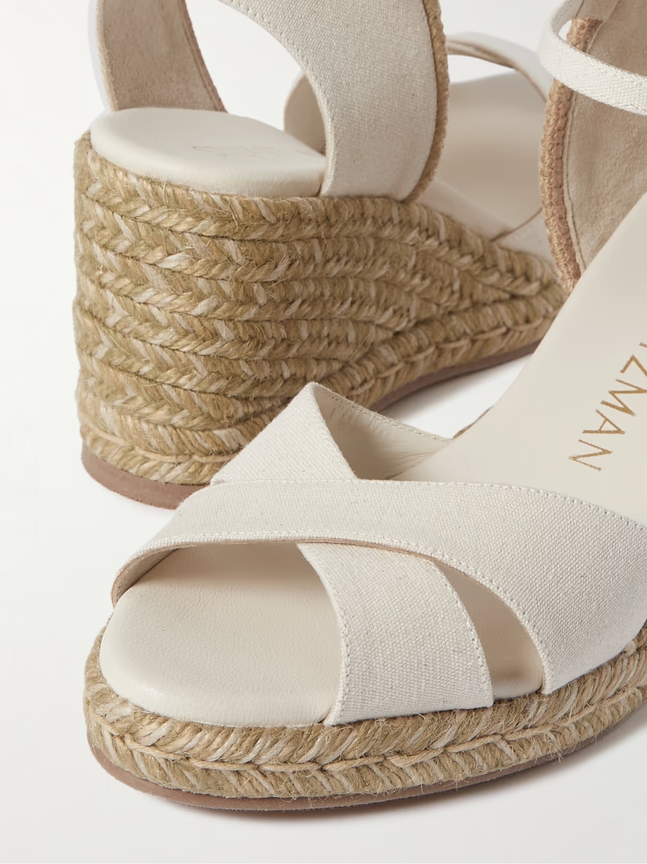 Mirela II cutout canvas espadrille wedge sandals Mirela II cutout canvas espadrille wedge sandals