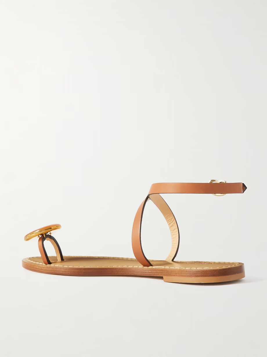 The Kigali agate-embellished leather sandals The Kigali agate-embellished leather sandals