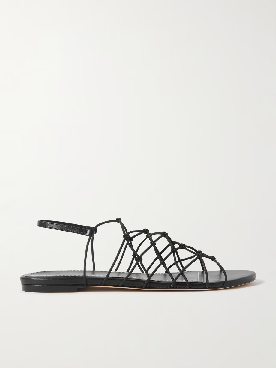 Gio knotted elastic and leather sandals Gio knotted elastic and leather sandals