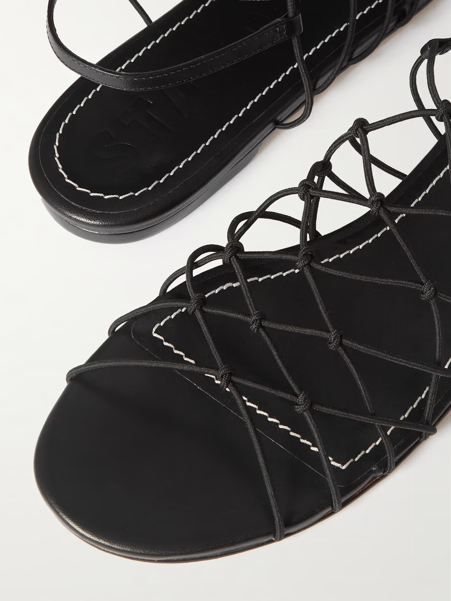 Gio knotted elastic and leather sandals Gio knotted elastic and leather sandals
