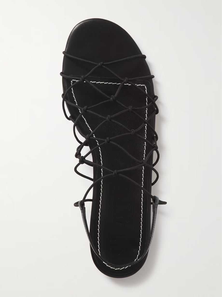 Gio knotted elastic and leather sandals Gio knotted elastic and leather sandals