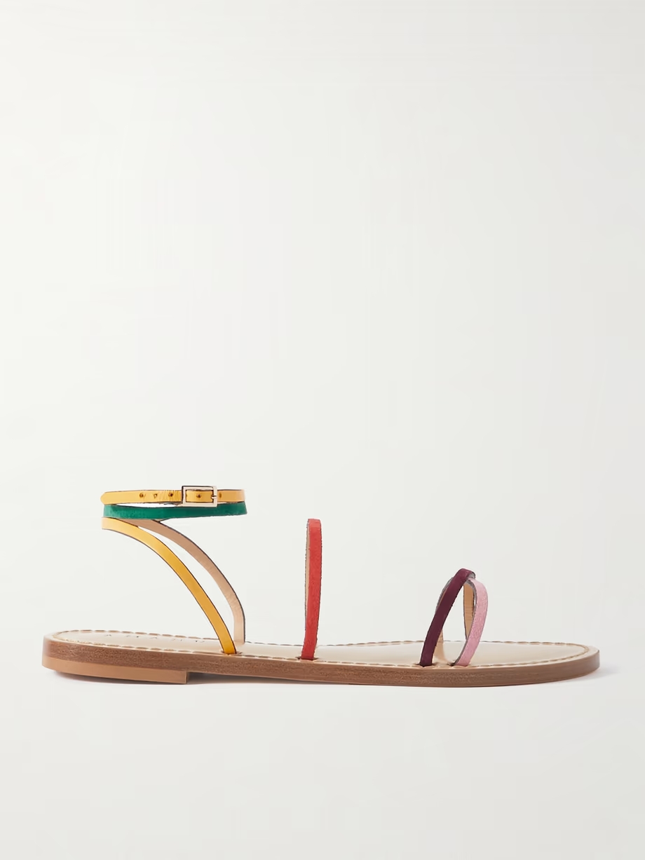 The Constantia leather-trimmed suede sandals The Constantia leather-trimmed suede sandals