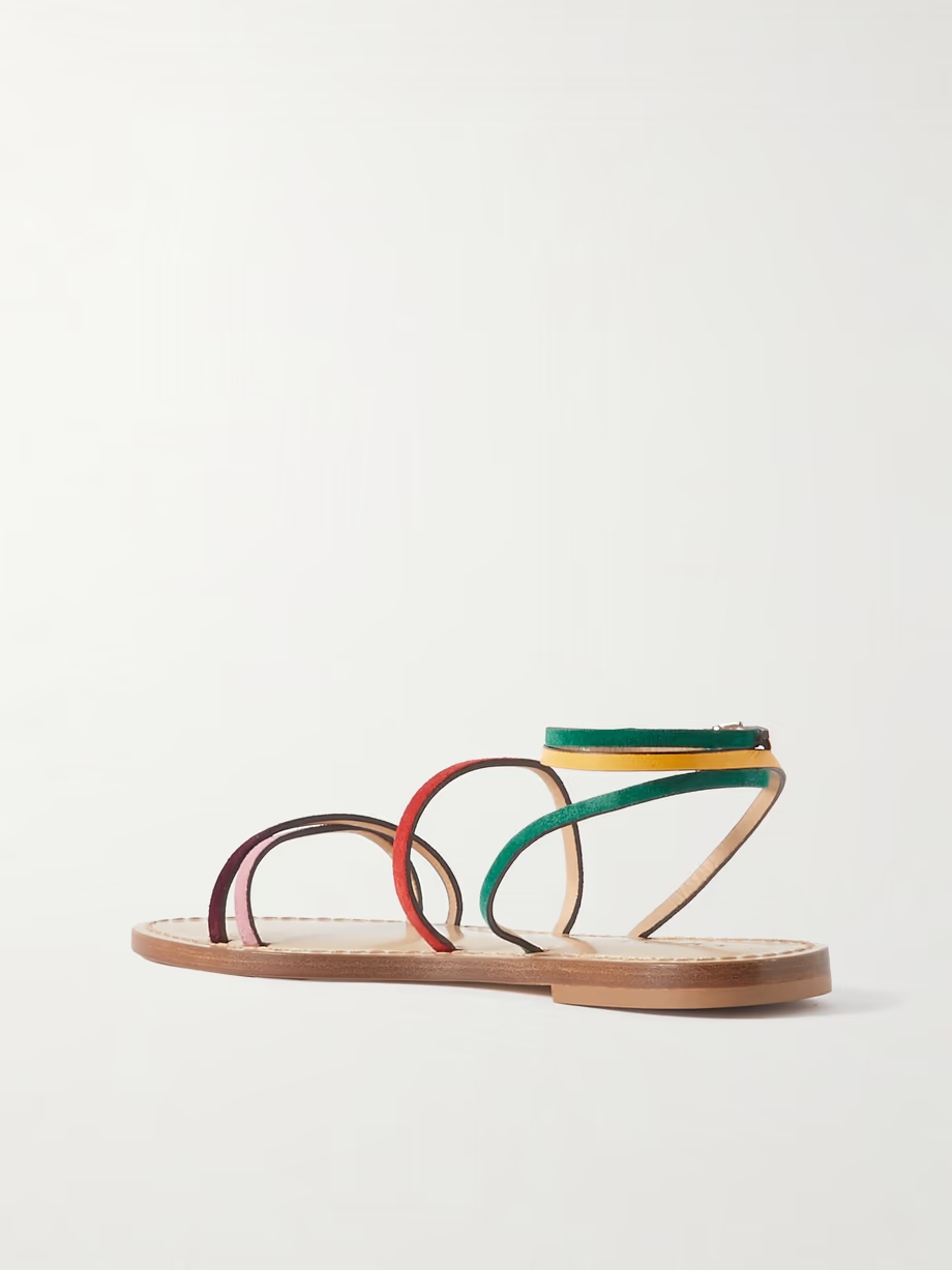 The Constantia leather-trimmed suede sandals The Constantia leather-trimmed suede sandals