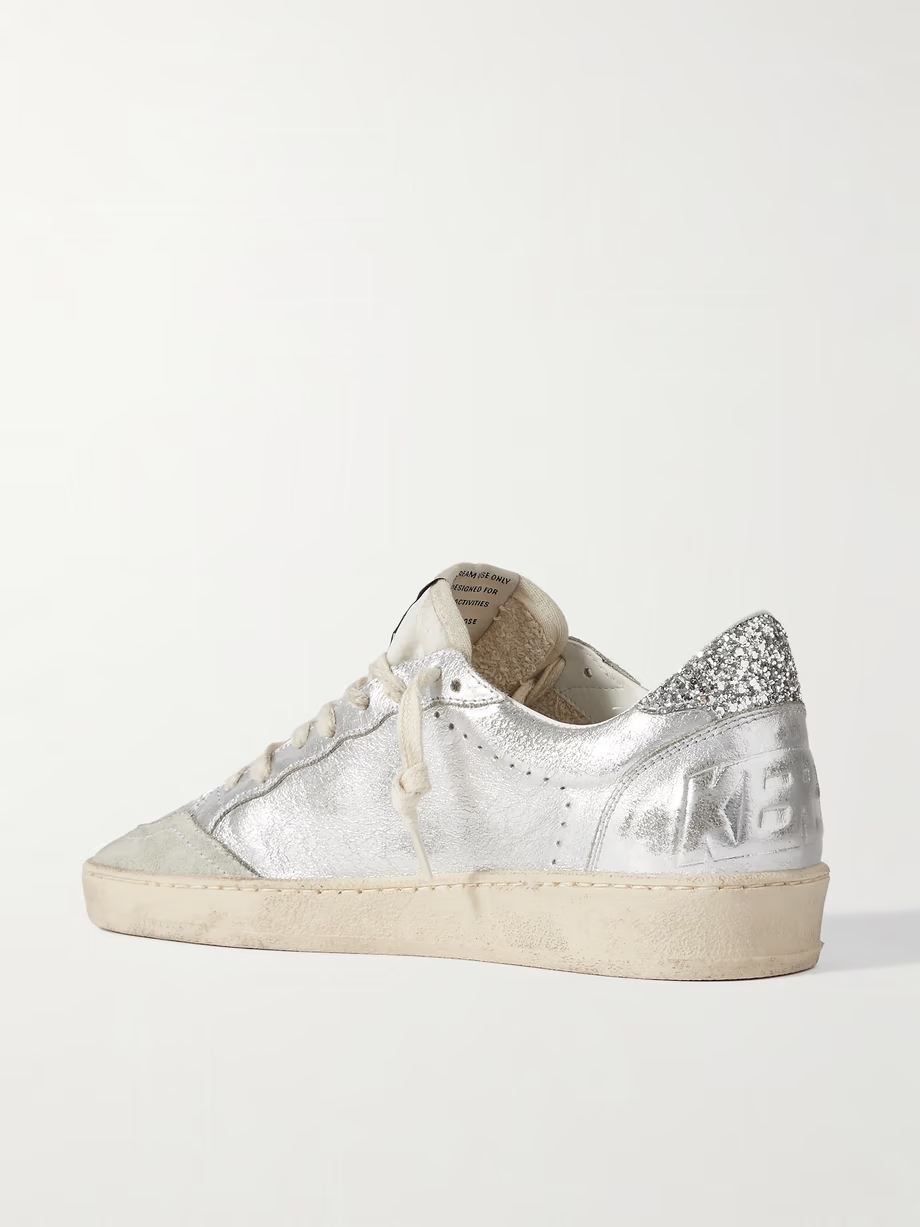 Ballstar glittered distressed metallic leather sneakers Ballstar glittered distressed metallic leather sneakers