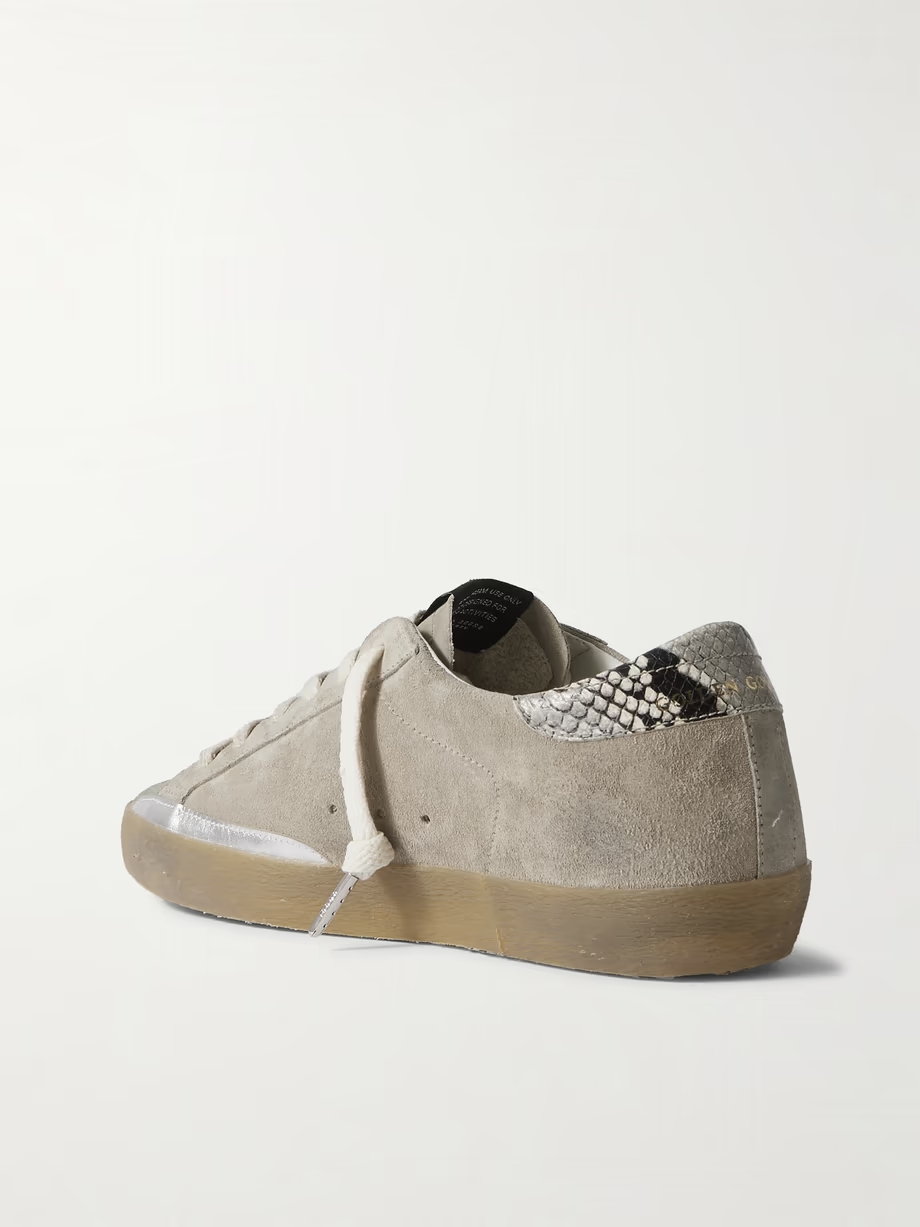 Super-Star snake-effect leather-trimmed suede sneakers Super-Star snake-effect leather-trimmed suede sneakers