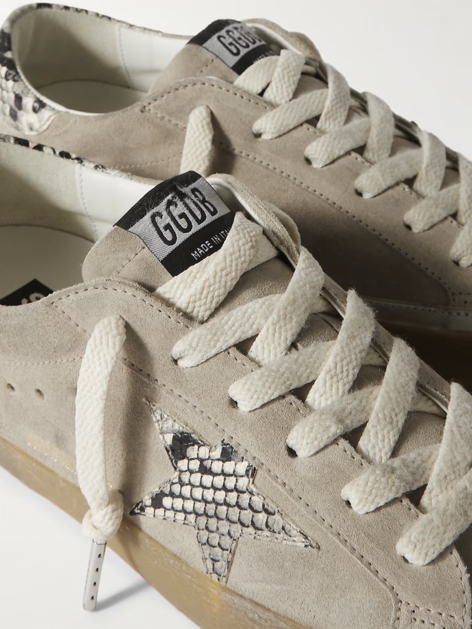 Super-Star snake-effect leather-trimmed suede sneakers Super-Star snake-effect leather-trimmed suede sneakers