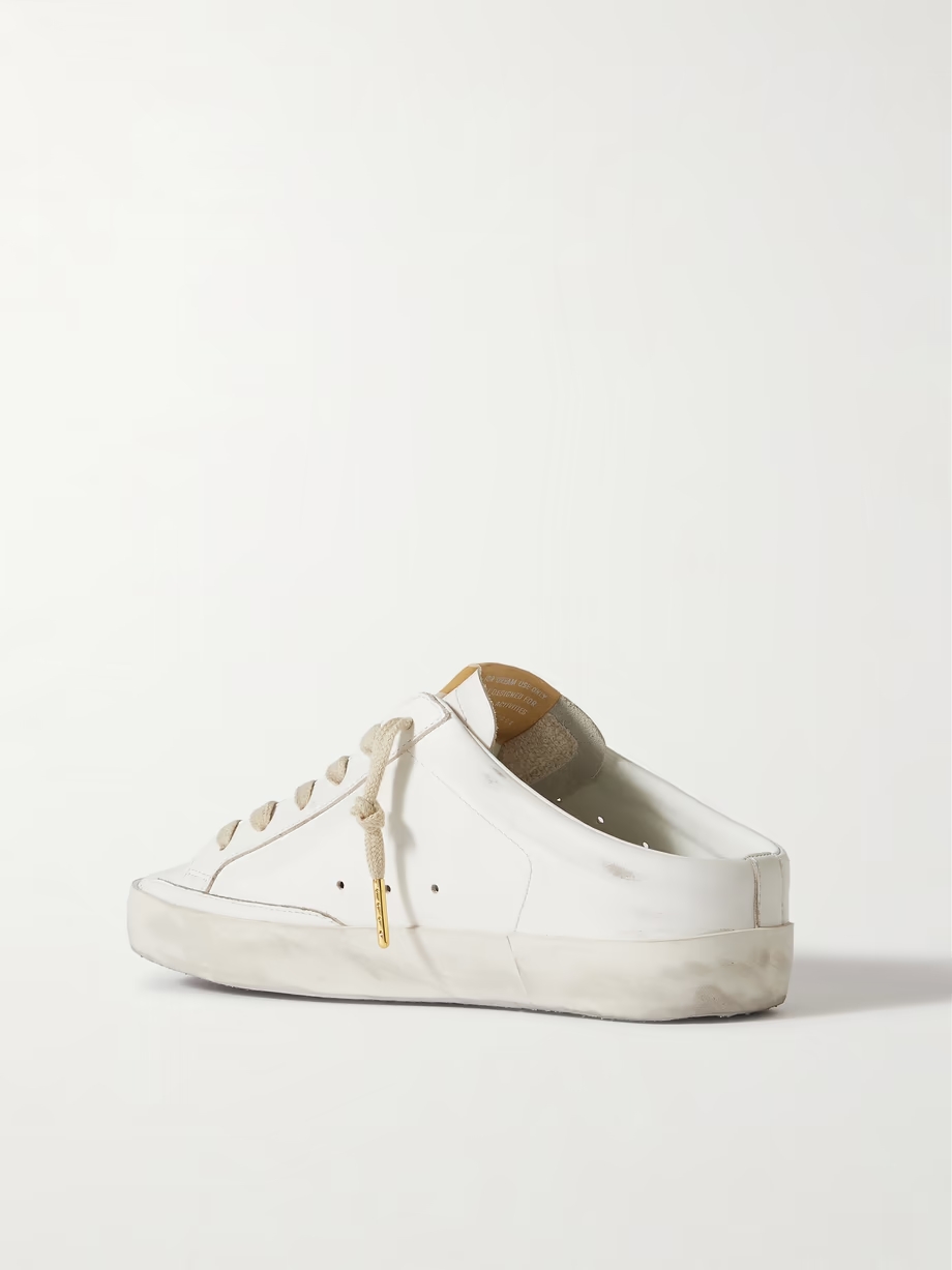 Super-Star Sabot distressed embellished leather slip-on sneakers Super-Star Sabot distressed embellished leather slip-on sneakers