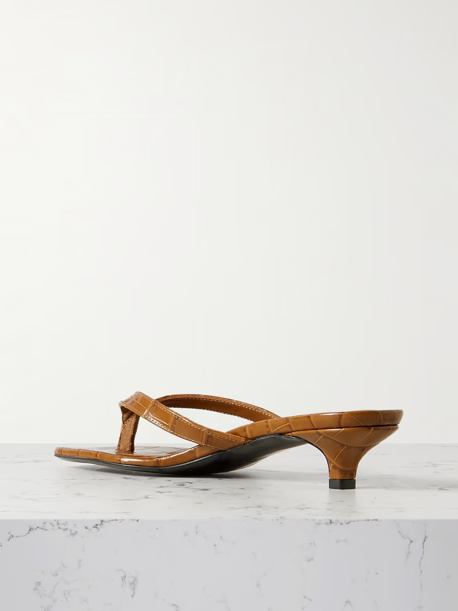 Croc-effect leather sandals Croc-effect leather sandals