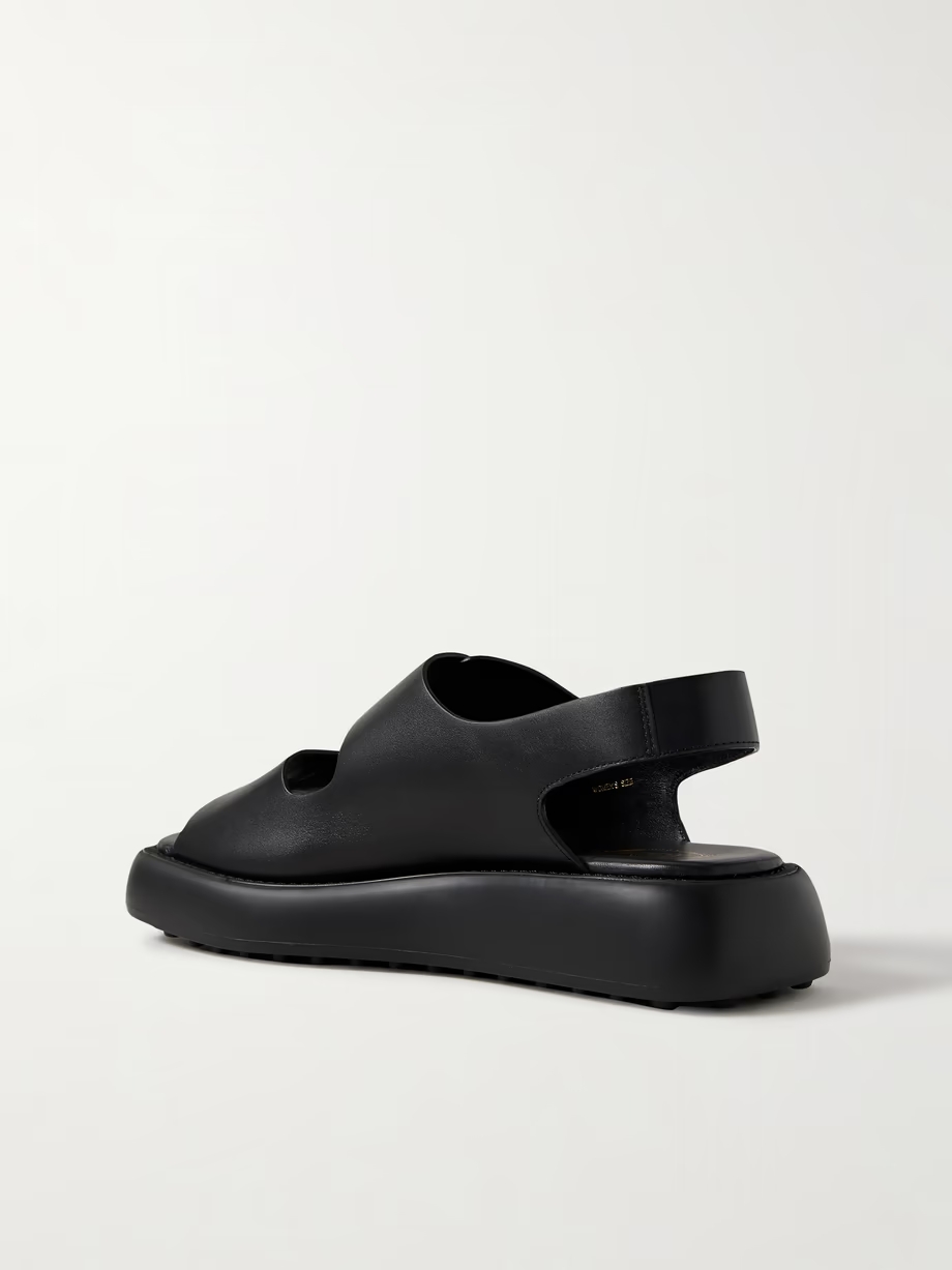 Gomma buckled leather platform sandals Gomma buckled leather platform sandals