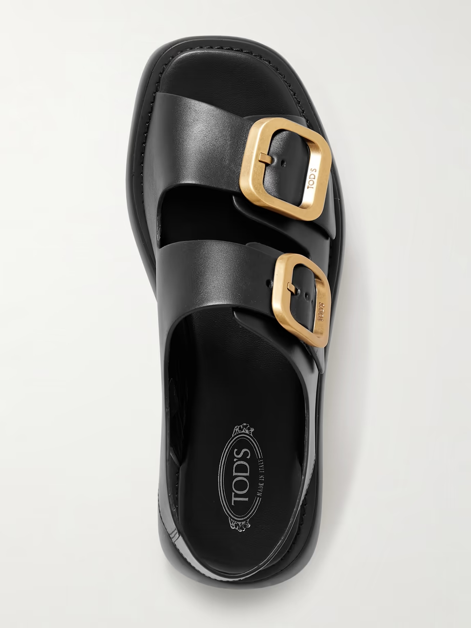Gomma buckled leather platform sandals Gomma buckled leather platform sandals