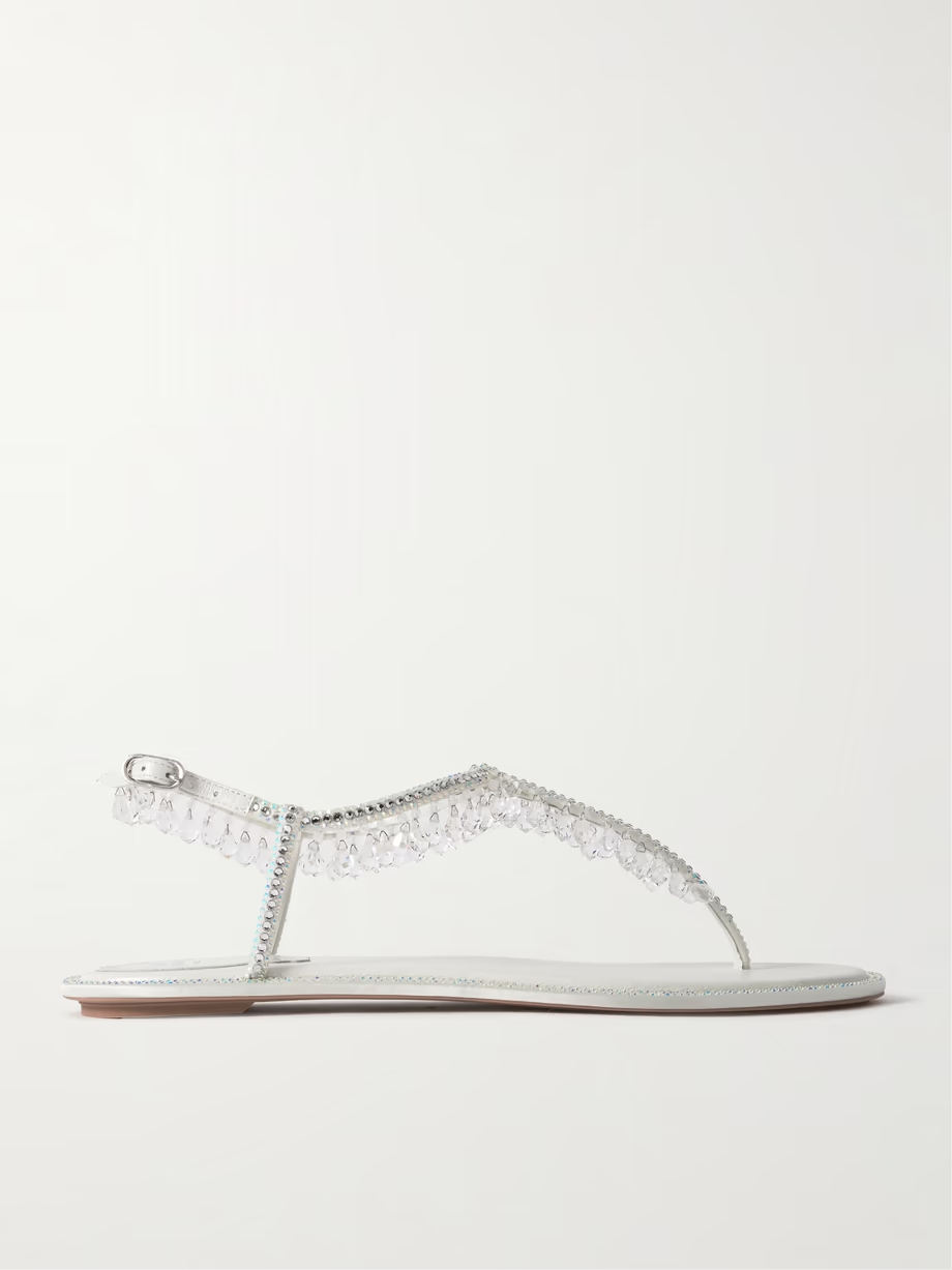 Chandelier crystal-embellished satin sandals Chandelier crystal-embellished satin sandals