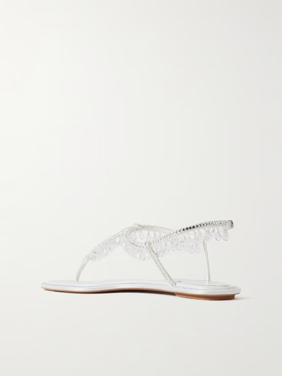 Chandelier crystal-embellished satin sandals Chandelier crystal-embellished satin sandals
