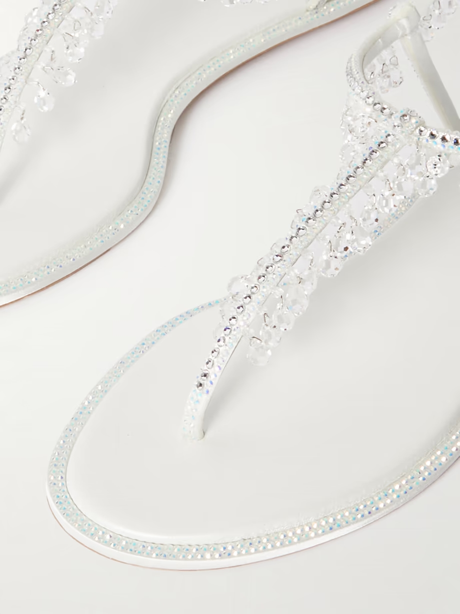 Chandelier crystal-embellished satin sandals Chandelier crystal-embellished satin sandals