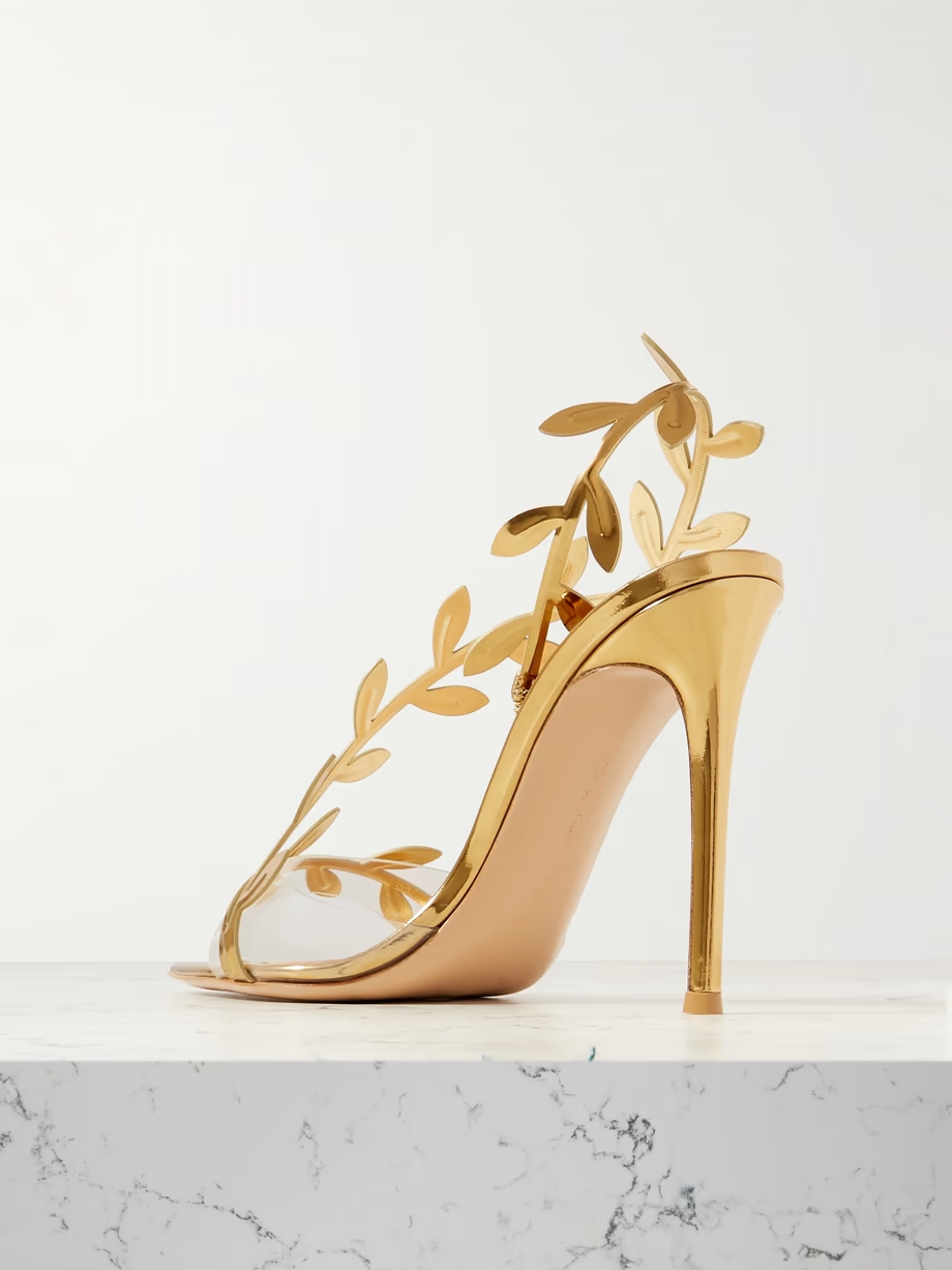 150 metallic leather and PVC slingback sandals 150 metallic leather and PVC slingback sandals