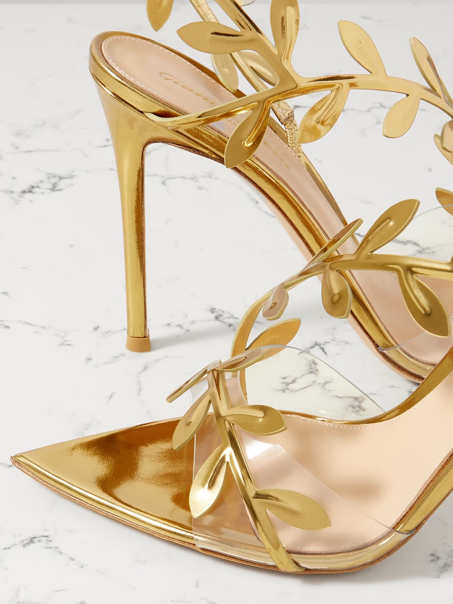 150 metallic leather and PVC slingback sandals 150 metallic leather and PVC slingback sandals