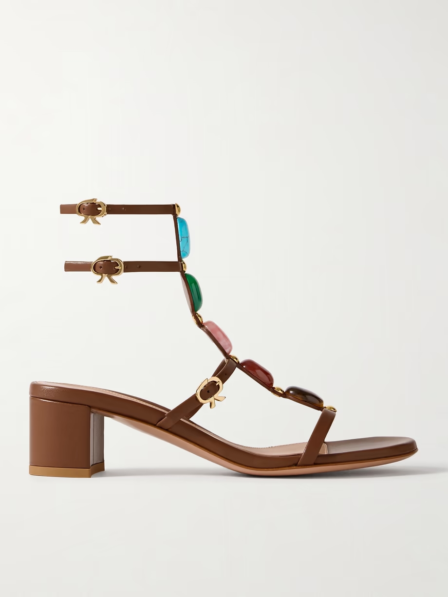 45 embellished leather sandals 45 embellished leather sandals
