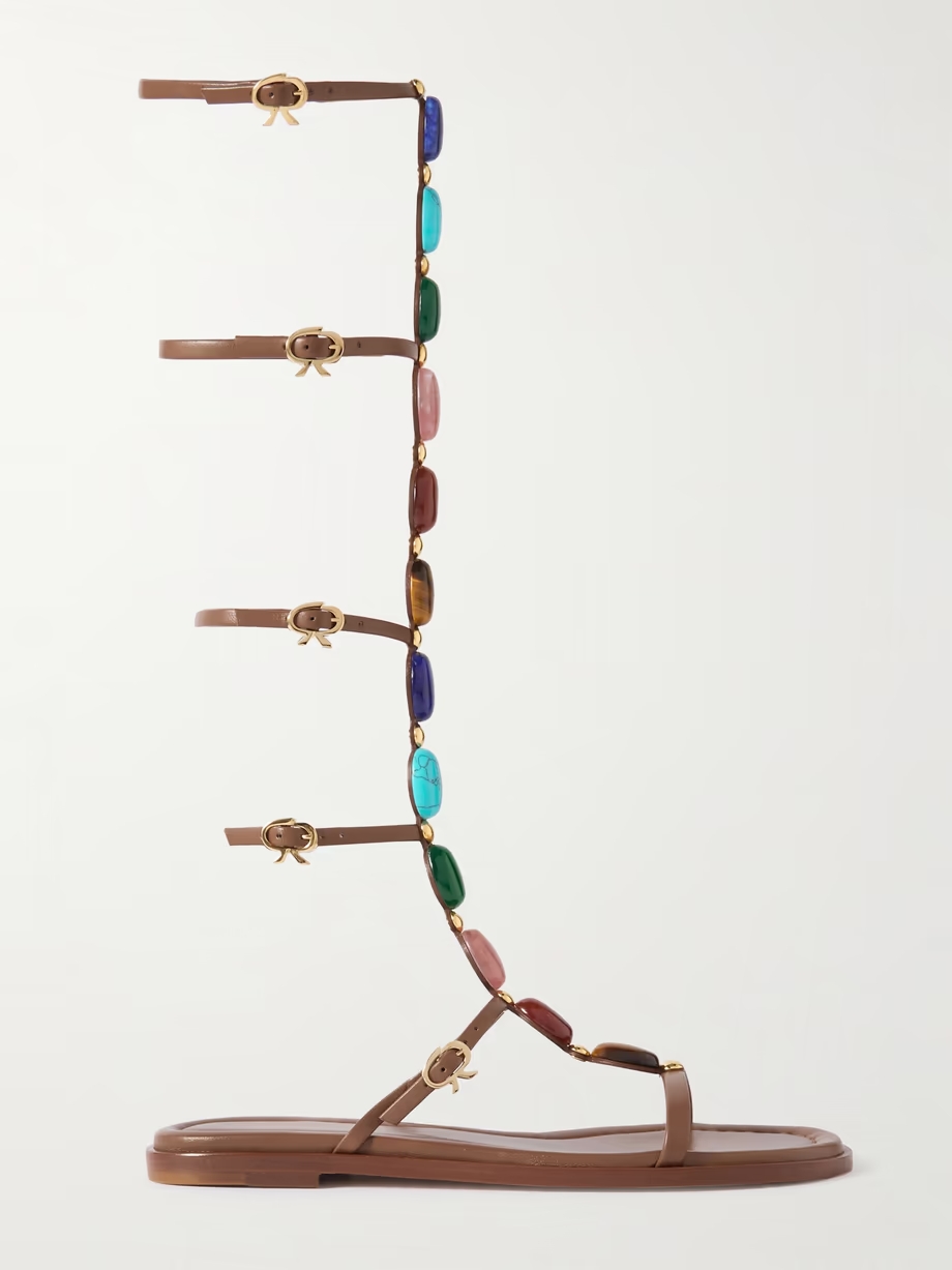 Shanti Gladiator embellished leather sandals Shanti Gladiator embellished leather sandals