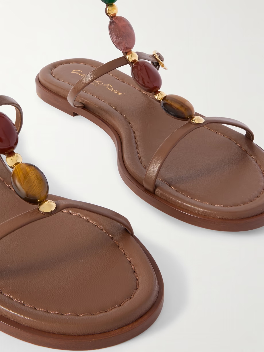 Shanti Gladiator embellished leather sandals Shanti Gladiator embellished leather sandals