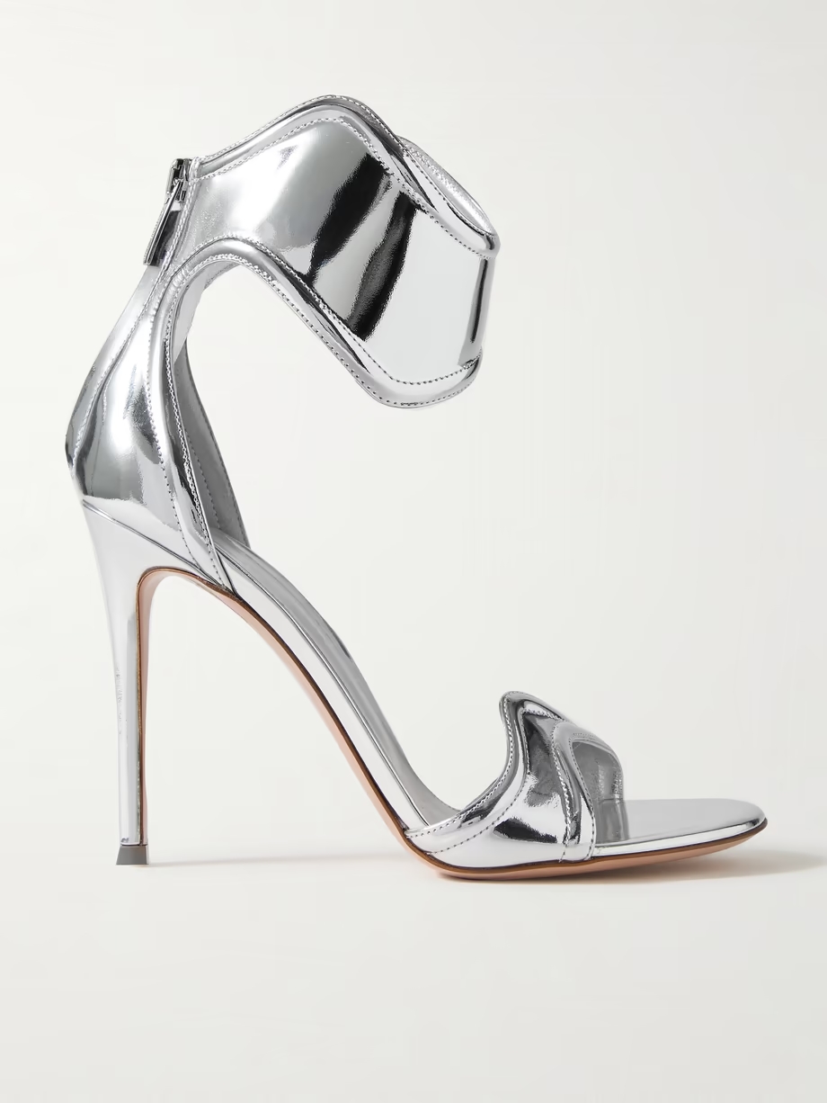 Lucrezia 105 mirrored-leather sandals Lucrezia 105 mirrored-leather sandals