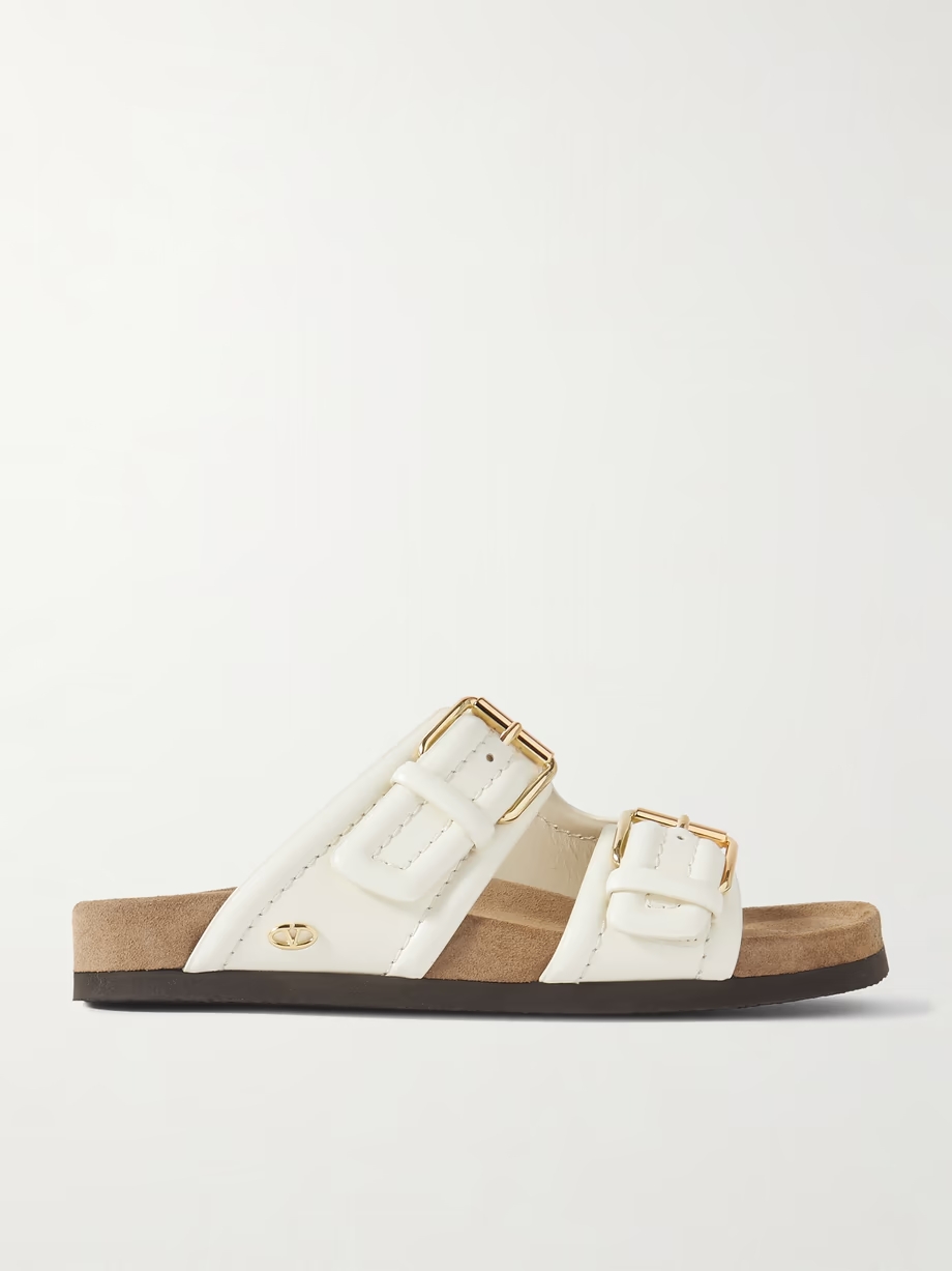 Fussfriend embellished leather slides Fussfriend embellished leather slides