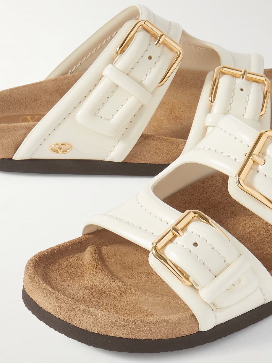 Fussfriend embellished leather slides Fussfriend embellished leather slides