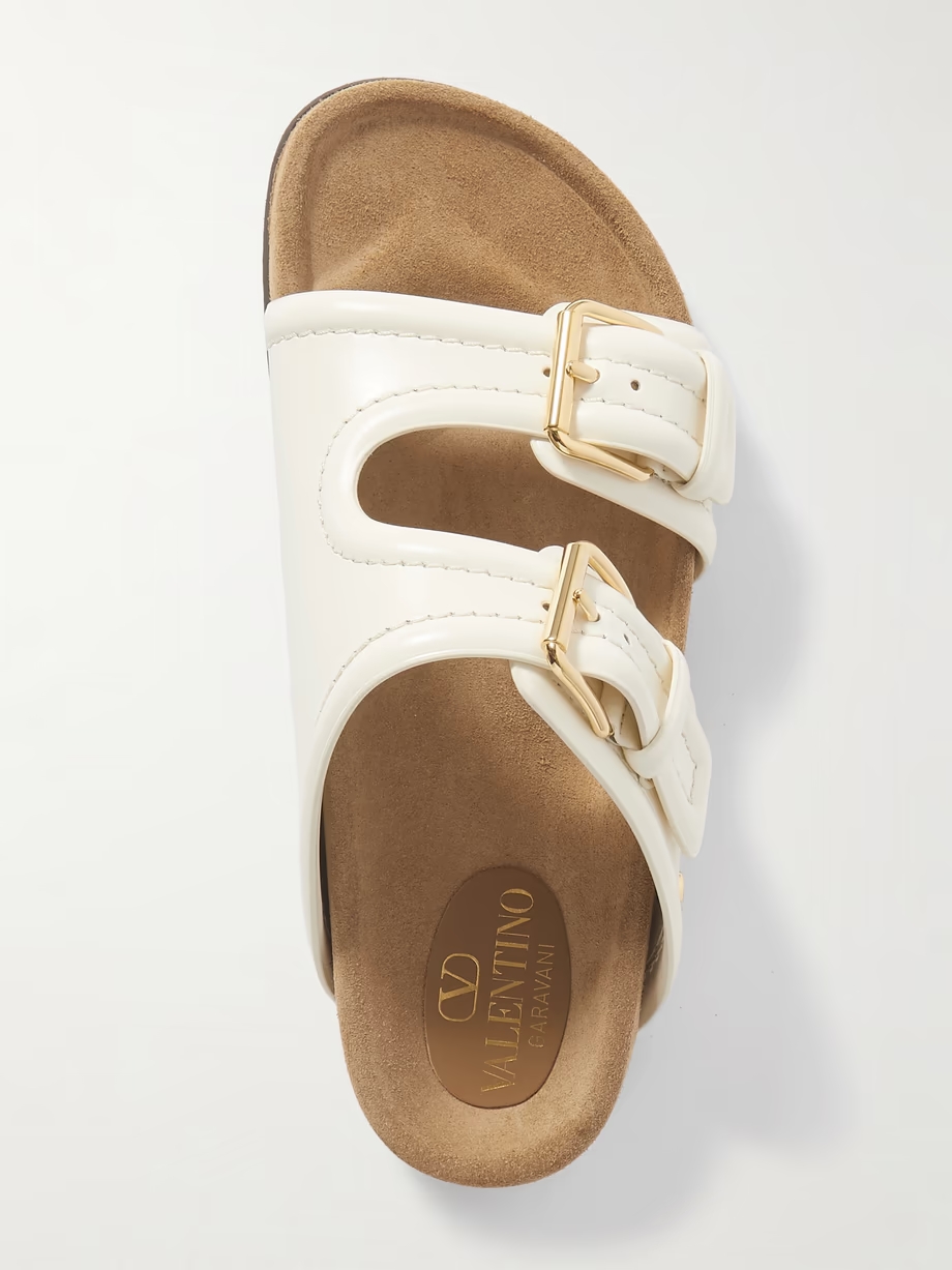 Fussfriend embellished leather slides Fussfriend embellished leather slides
