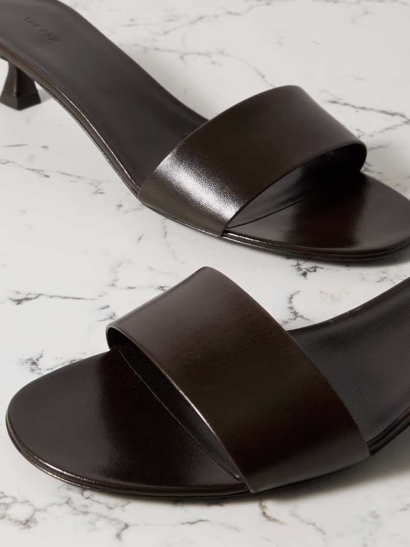 Combo leather mules Combo leather mules