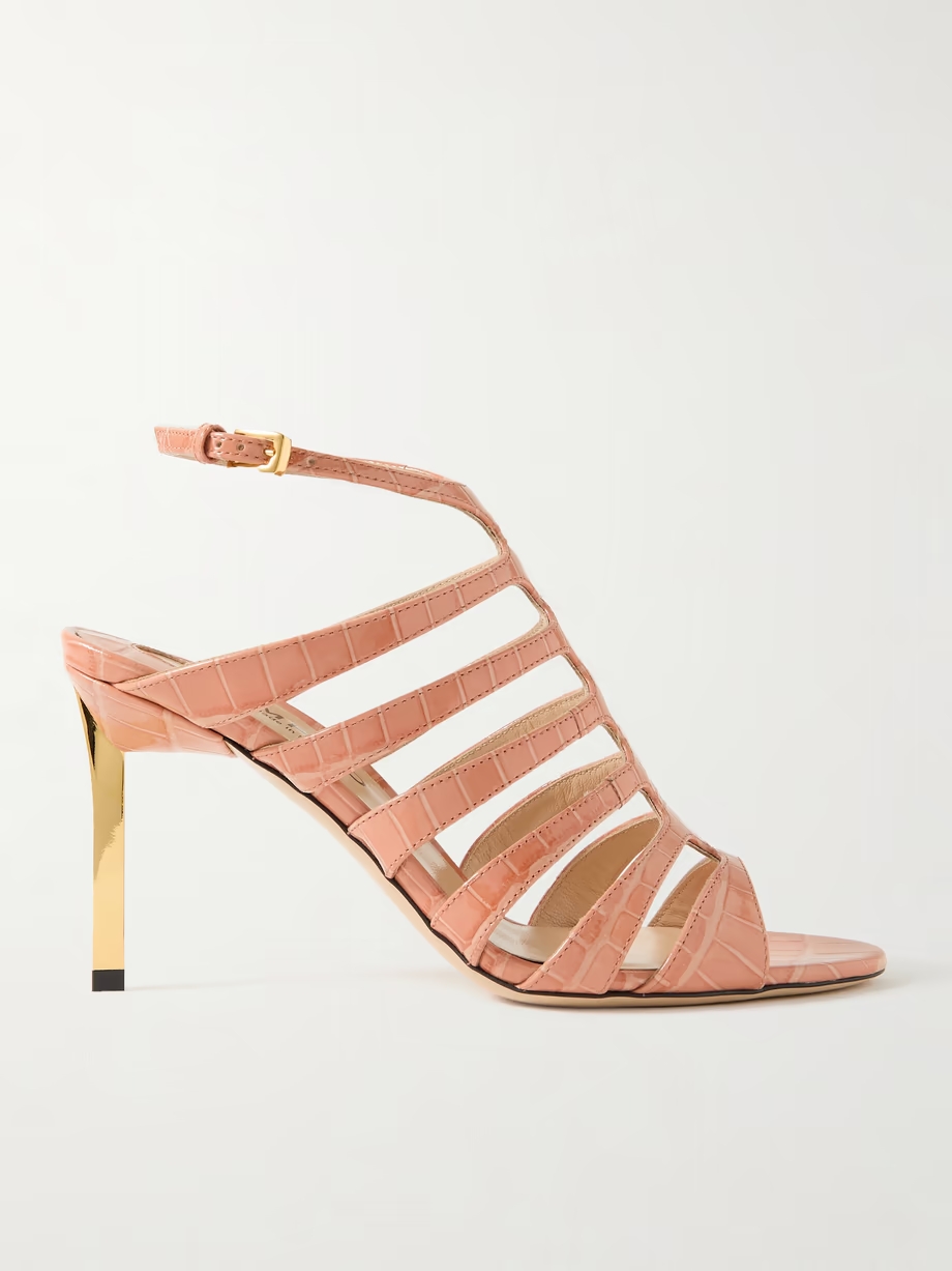 Carine croc-effect patent-leather sandals Carine croc-effect patent-leather sandals