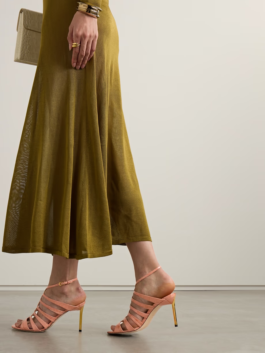 Carine croc-effect patent-leather sandals Carine croc-effect patent-leather sandals