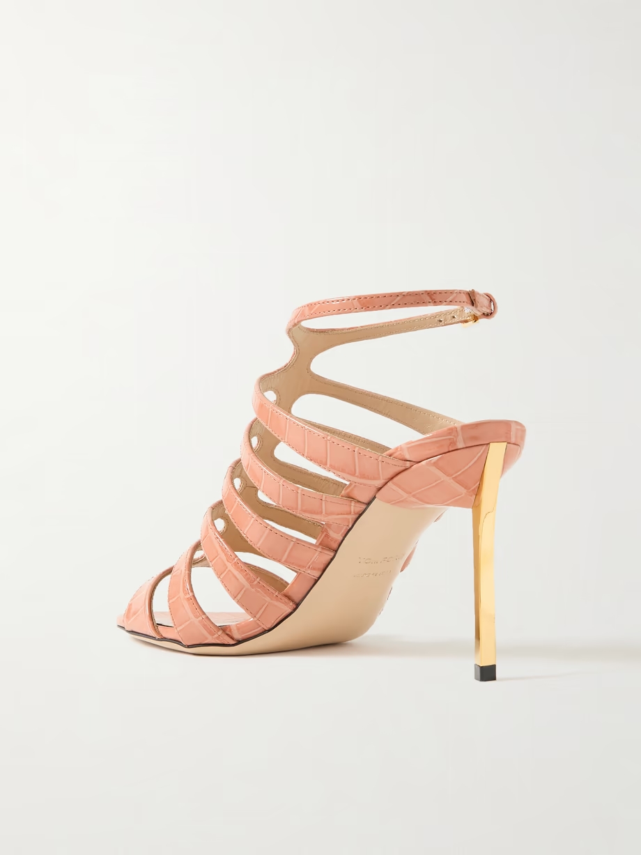 Carine croc-effect patent-leather sandals Carine croc-effect patent-leather sandals