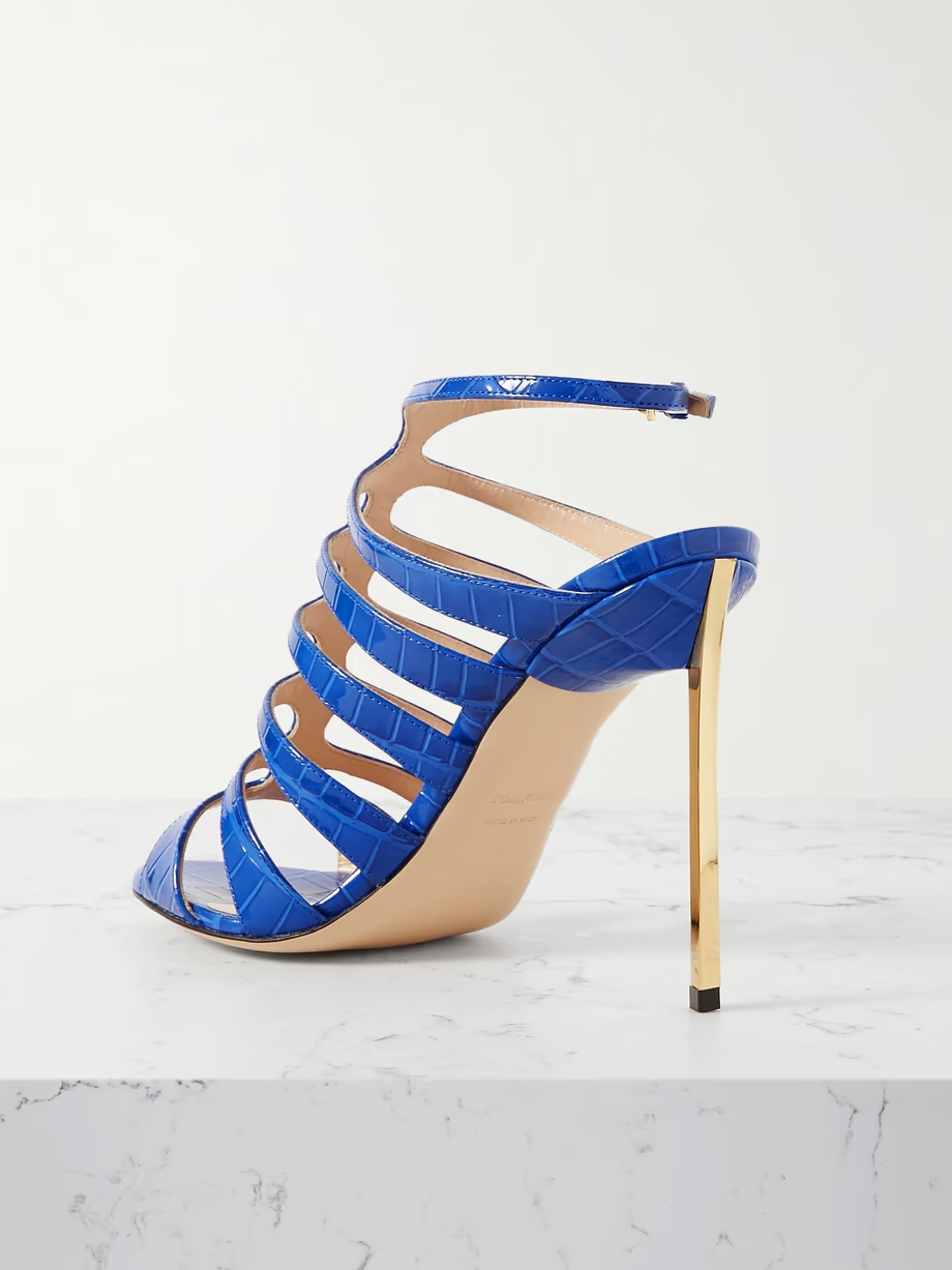 Carine croc-effect patent-leather sandals Carine croc-effect patent-leather sandals