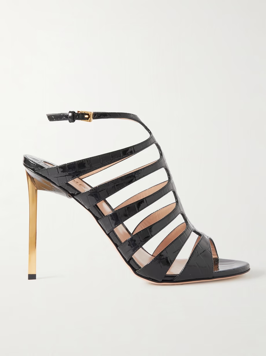 Carine croc-effect patent-leather sandals Carine croc-effect patent-leather sandals