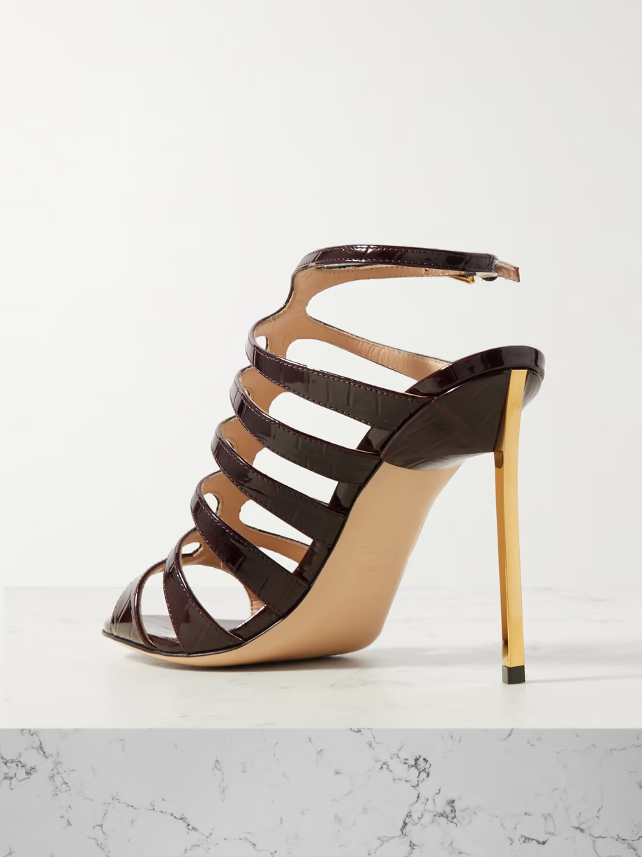 Carine croc-effect patent-leather sandals Carine croc-effect patent-leather sandals