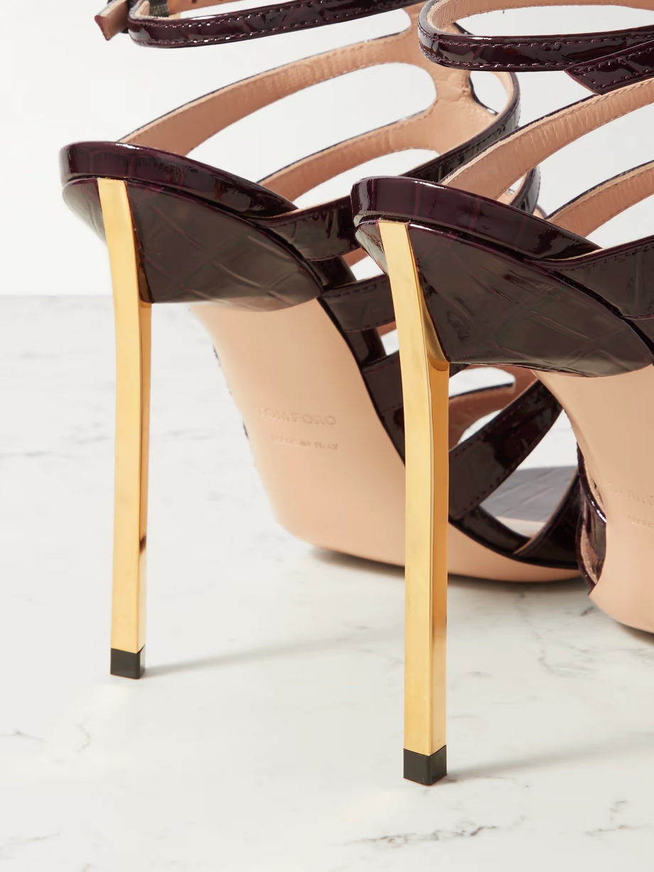 Carine croc-effect patent-leather sandals Carine croc-effect patent-leather sandals