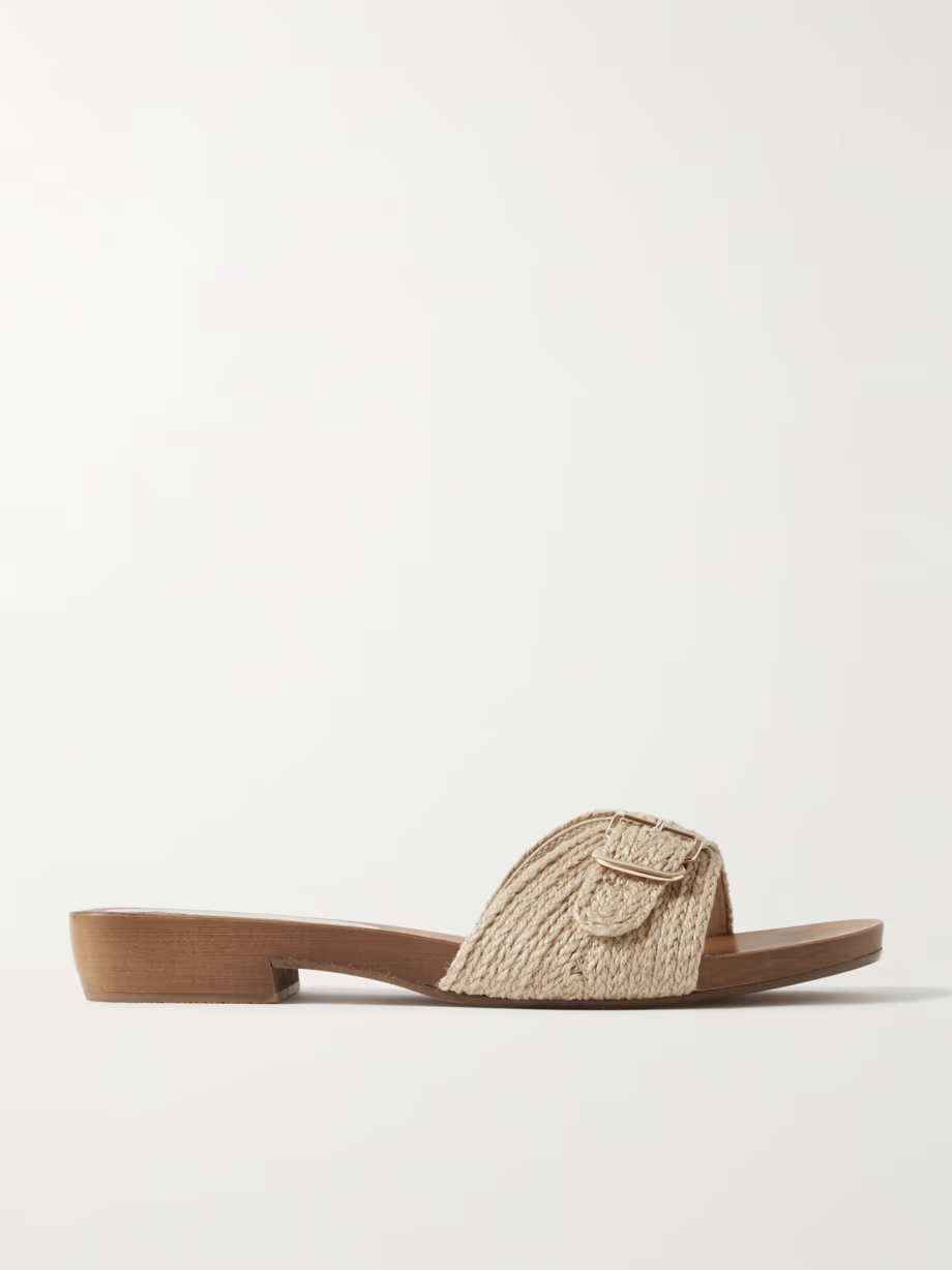 Clover buckled jute slides Clover buckled jute slides