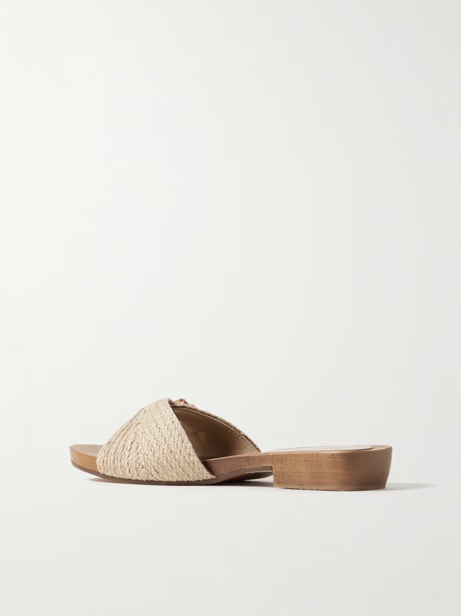 Clover buckled jute slides Clover buckled jute slides