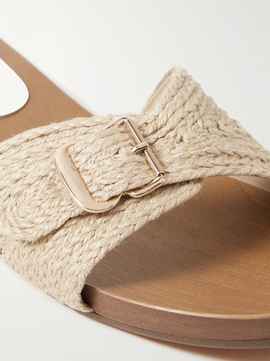 Clover buckled jute slides Clover buckled jute slides