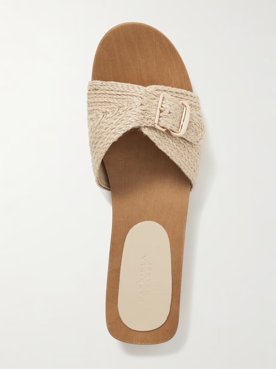 Clover buckled jute slides Clover buckled jute slides
