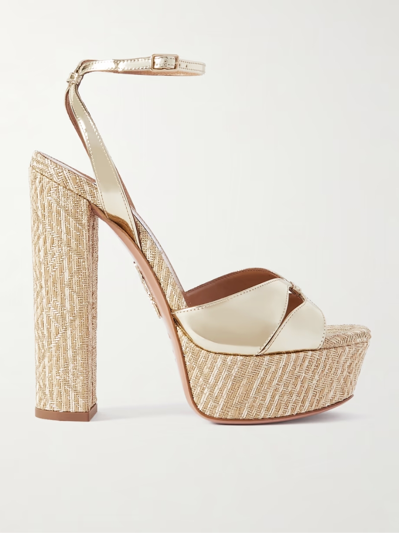 Villette 140 metallic faux leather platform sandals Villette 140 metallic faux leather platform sandals