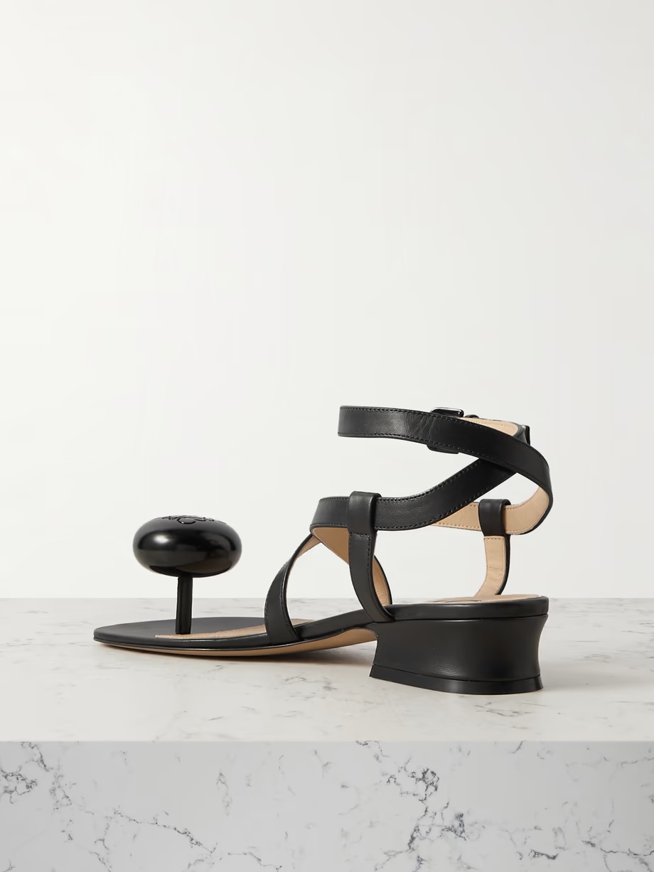 + Paula\'s Ibiza Calle Pebble embellished leather sandals + Paula\'s Ibiza Calle Pebble embellished leather sandals