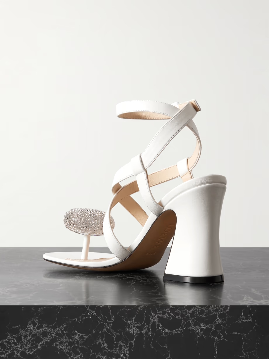 + Paula\'s Ibiza Calle Pebble crystal-embellished leather sandals + Paula\'s Ibiza Calle Pebble crystal-embellished leather sandals