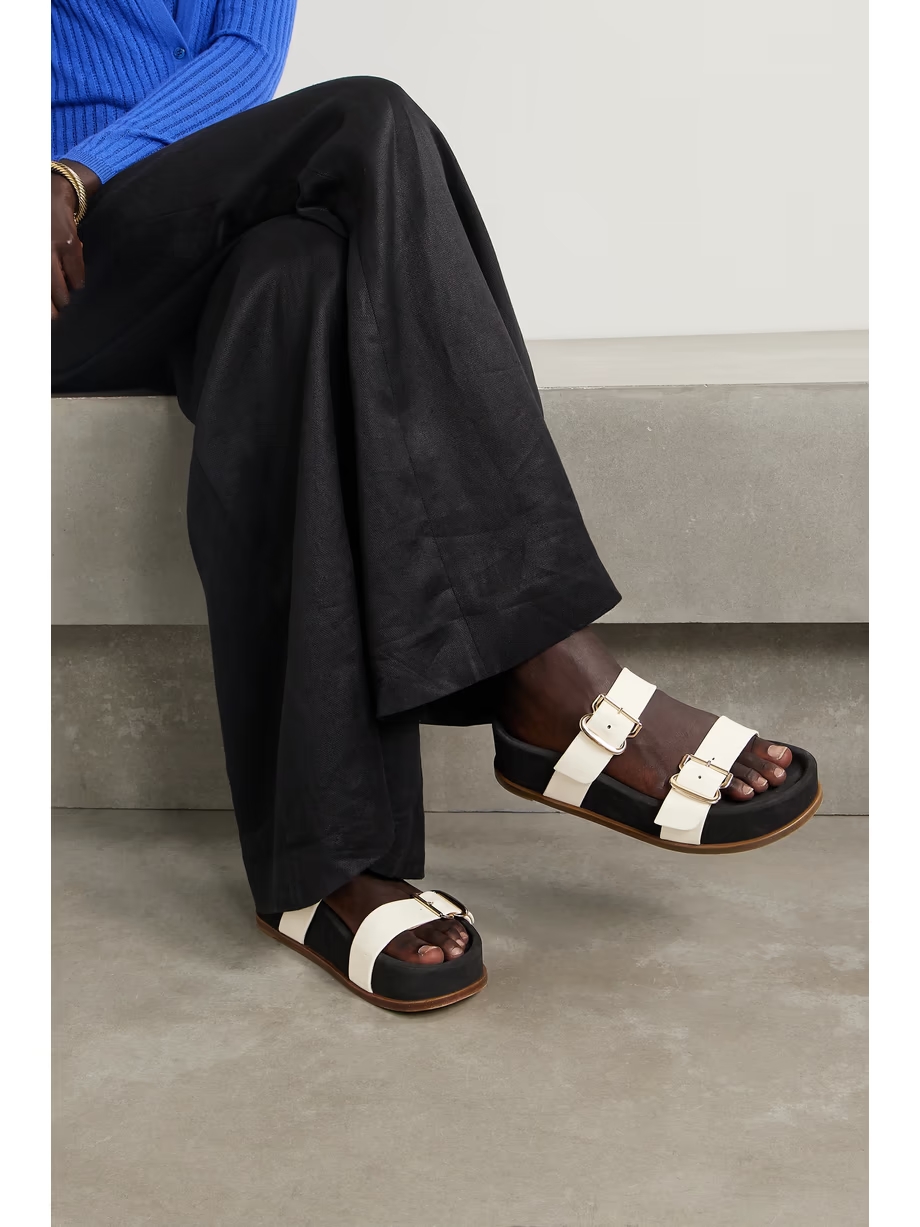 Wren leather platform slides Wren leather platform slides