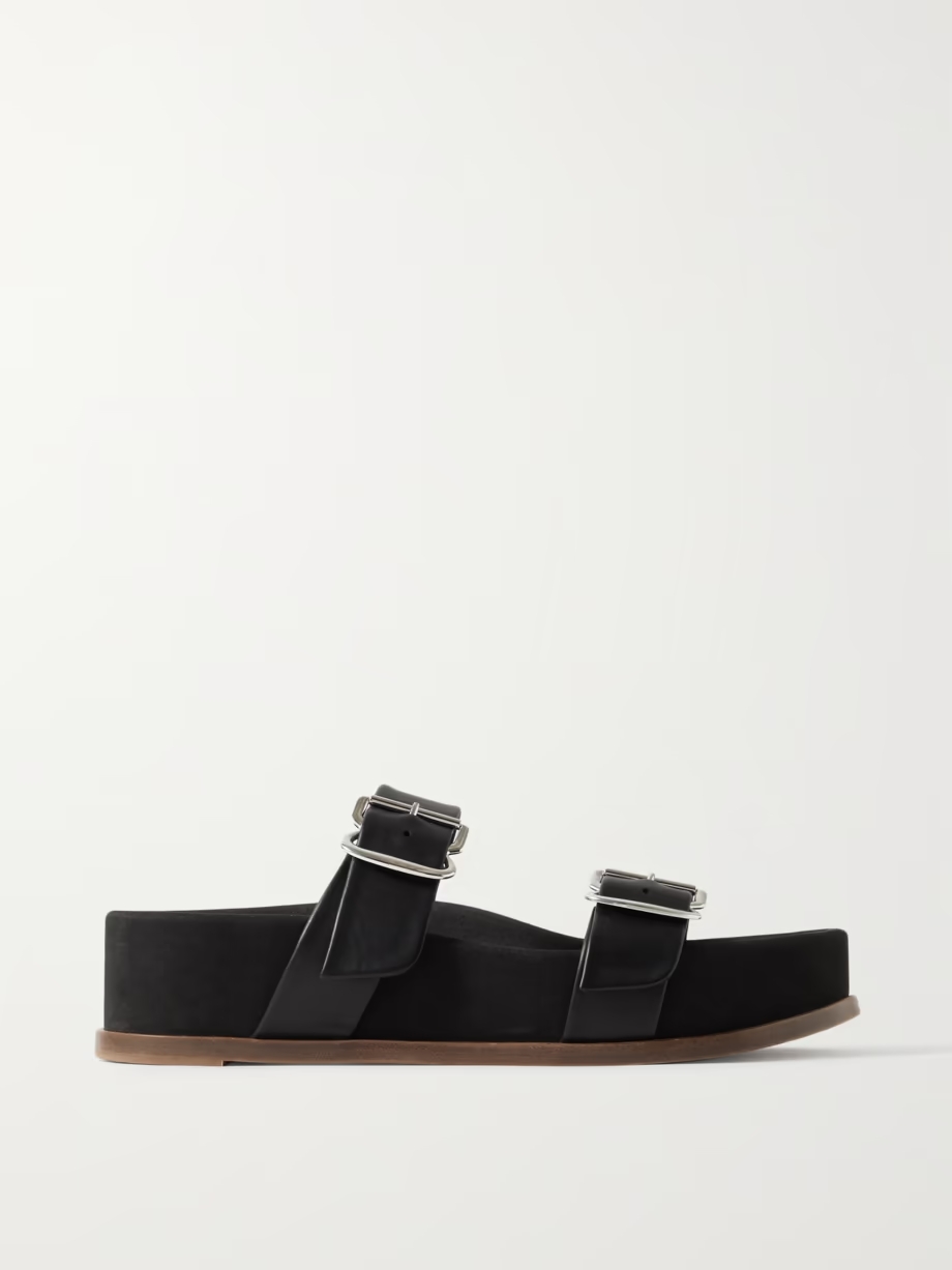Wren leather platform slides Wren leather platform slides
