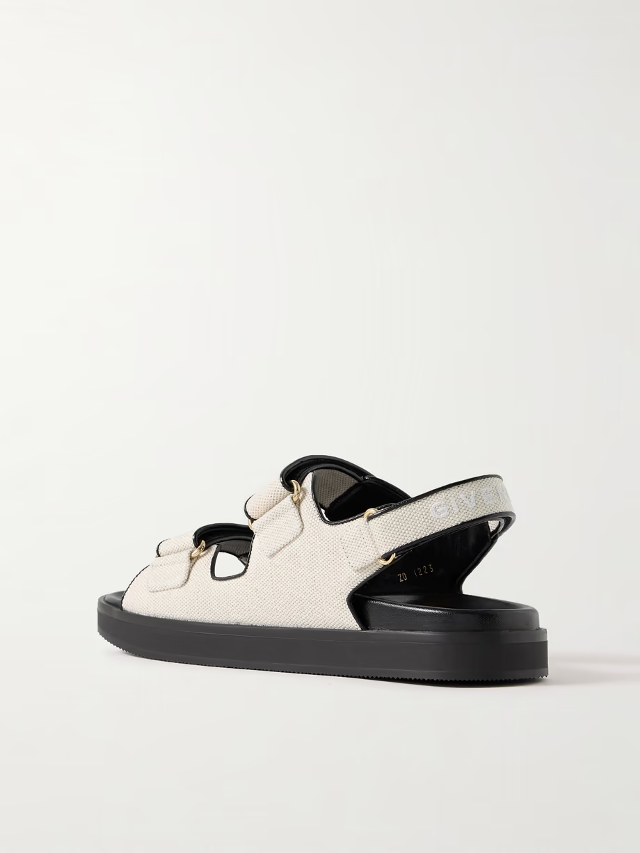 4G logo-embellished leather-trimmed canvas sandals 4G logo-embellished leather-trimmed canvas sandals