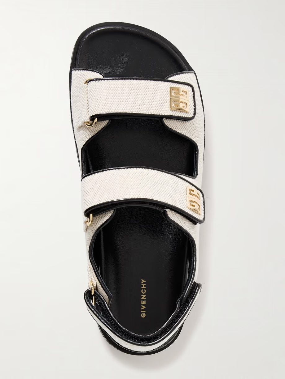 4G logo-embellished leather-trimmed canvas sandals 4G logo-embellished leather-trimmed canvas sandals