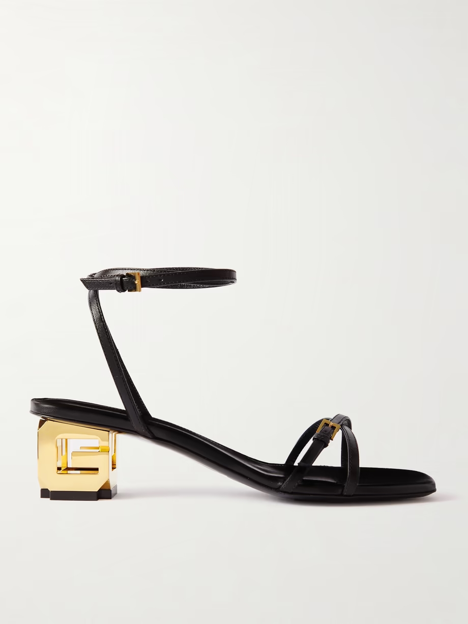 Buckle-embellished leather sandals Buckle-embellished leather sandals