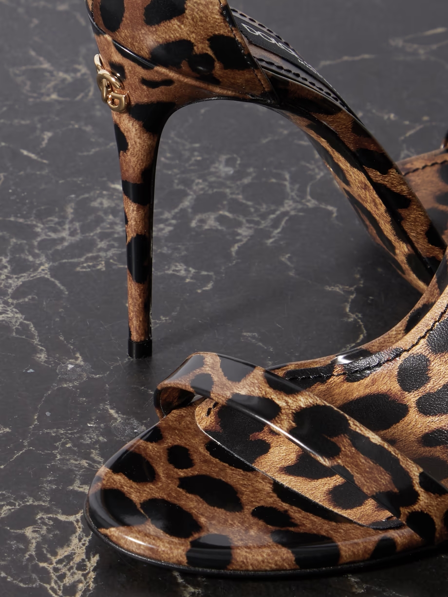 Leopard-print patent-leather sandals Leopard-print patent-leather sandals