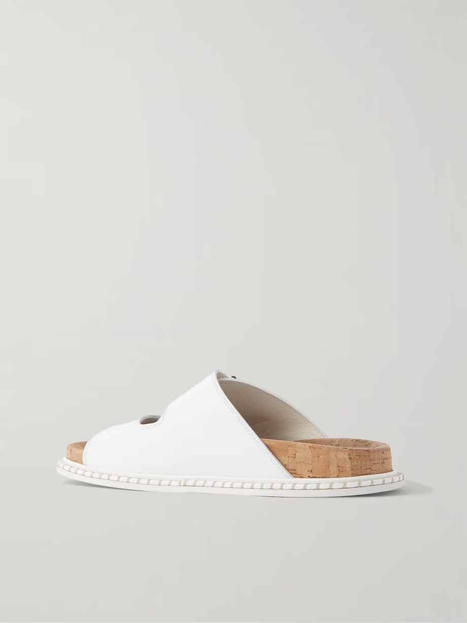 Rebecca buckled leather slides Rebecca buckled leather slides