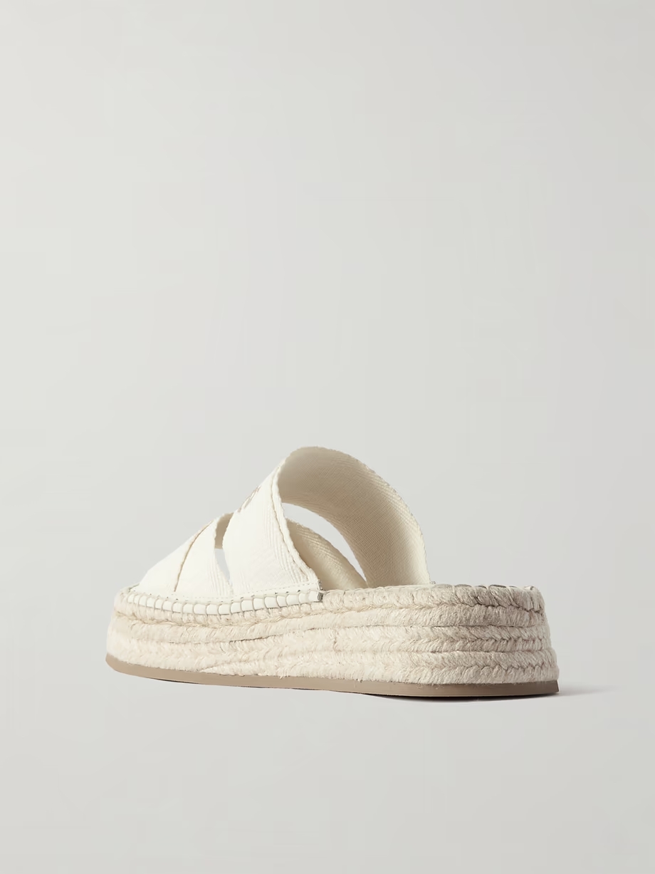 Mila logo-embroidered canvas espadrille slides Mila logo-embroidered canvas espadrille slides